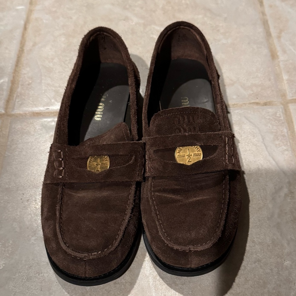 Miu Miu Dark Brown women  Loafers sz 8